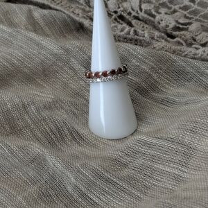Elegant Silver and Ruby Women's Ring